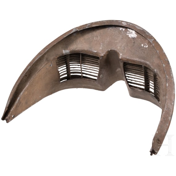 A steel helmet M 15 "Adrian" for North Afrikan Troups, with face mask