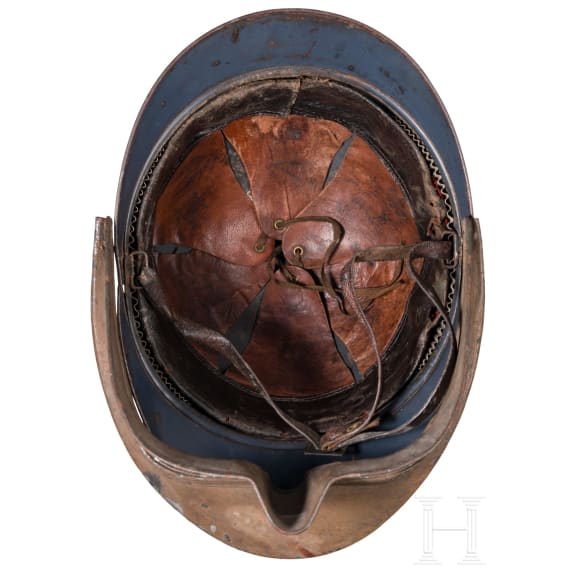A steel helmet M 15 "Adrian" for North Afrikan Troups, with face mask