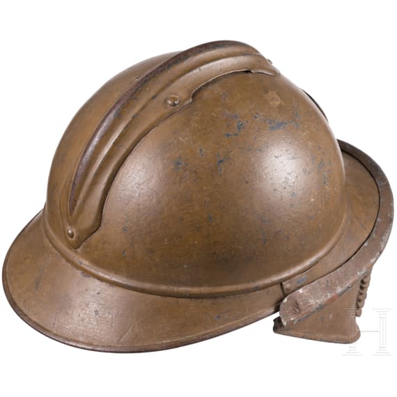 A steel helmet M 15 "Adrian" for North Afrikan Troups, with face mask