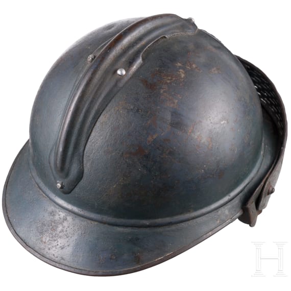 A steel helmet M 15 "Adrian" for the infantry, with flip-up face shield