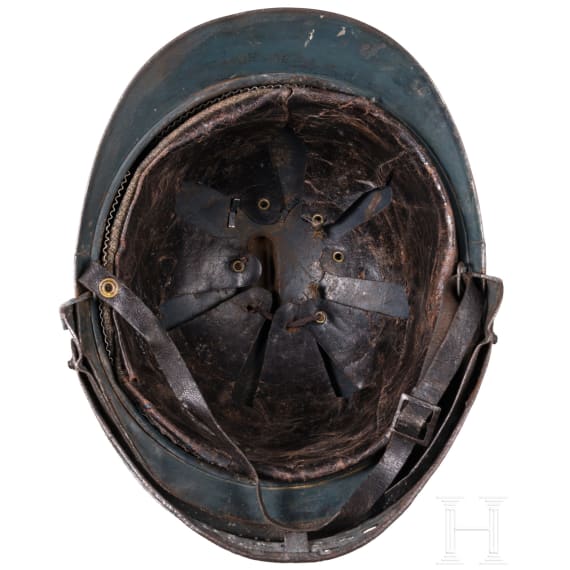 A steel helmet M 15 "Adrian" for the infantry, with flip-up face shield
