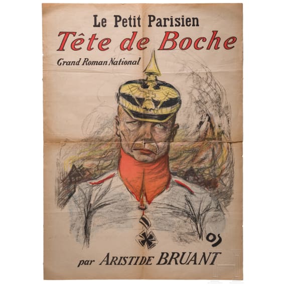 1. Weltkrieg, Propaganda Plakat "T&egrave;te de Boche"