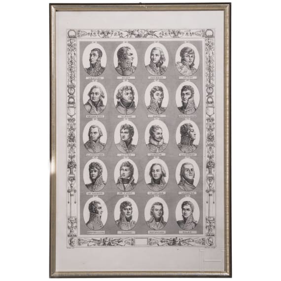 Sechs Stiche mit Portraits von Napoleon und 100 Gener&auml;len, Bovinet und Vautier, um 1806