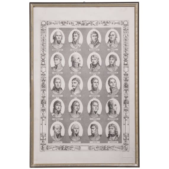 Sechs Stiche mit Portraits von Napoleon und 100 Gener&auml;len, Bovinet und Vautier, um 1806