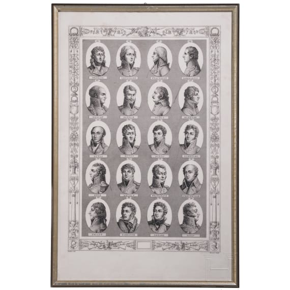 Sechs Stiche mit Portraits von Napoleon und 100 Gener&auml;len, Bovinet und Vautier, um 1806