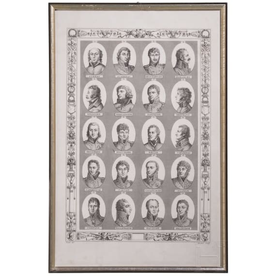 Sechs Stiche mit Portraits von Napoleon und 100 Gener&auml;len, Bovinet und Vautier, um 1806