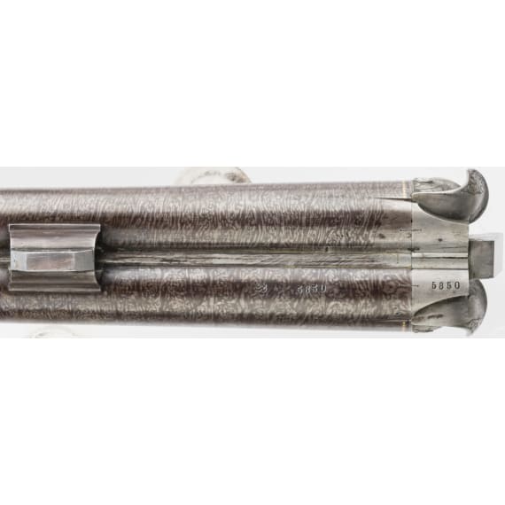 A cased side-by-side percussion combination shotgun by Lebeda of Prague