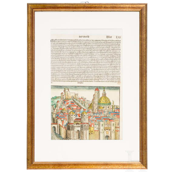 Sechs Bl&auml;tter aus der &bdquo;Liber chronicarum" (Schedelsche Weltchronik), N&uuml;rnberg, Anton Koberger, 1493