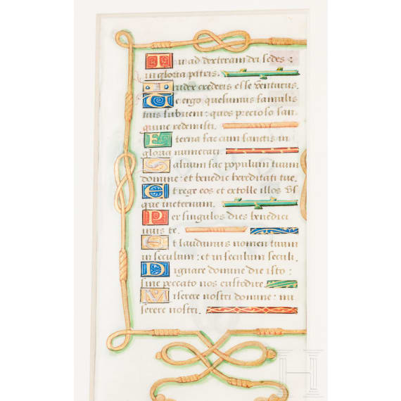 Zwei illuminierte Stundenbuch-Bl&auml;tter, Franco-fl&auml;mischer Raum, ca. 15. Jhdt.