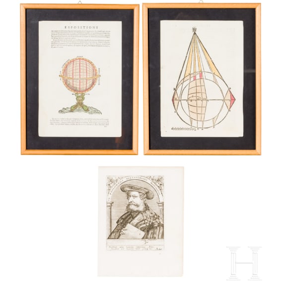 Three engravings relating to Claudius Ptolemy, 16th&ndash;17th century
