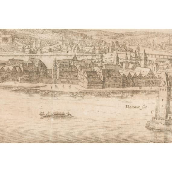 Stadtansicht von Passau aus Topographia Germaniae, Frankfurt a.M., 17. Jhdt.