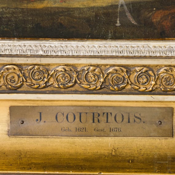 &bdquo;Reitergefecht", Jacques Courtois, genannt Le Bourguignon / Il Borgognone (Saint-Hippolyte 1621 &ndash; 1676 Rom), zugeschrieben