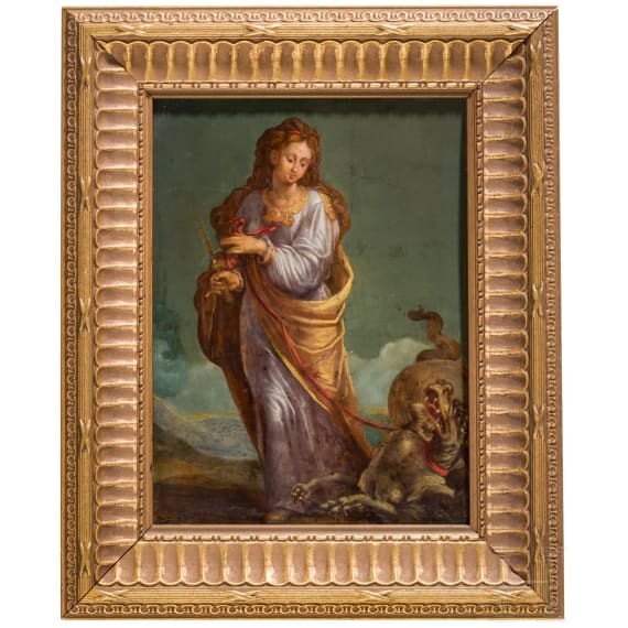 &bdquo;Heilige Margaretha", Anonym (wohl s&uuml;ddeutsch oder fl&auml;misch), um 1700