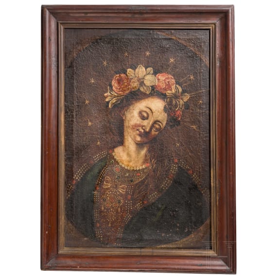 Gnadenbild "Maria Mutter der Sch&ouml;nen Liebe" nach dem Vorbild in Wessobrunn, deutsch/&ouml;sterreichisch, 18. Jhdt.