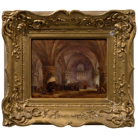 Kircheninterieur, wohl deutsch, Ende 19. Jhdt.