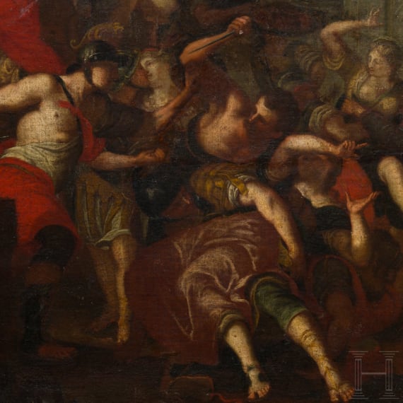 &bdquo;Raub der Sabinerinnen&ldquo;, unbekannter Maler des Barock, Ende des 17./Anfang des 18. Jhdt.