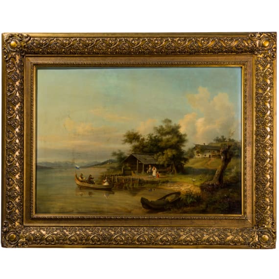 &bdquo;Am Seeufer&ldquo;, Johann Philipp Heinel (Bayreuth 1800 &ndash; 1843 M&uuml;nchen), 1842