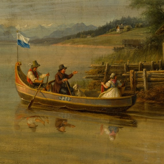 &bdquo;Am Seeufer&ldquo;, Johann Philipp Heinel (Bayreuth 1800 &ndash; 1843 M&uuml;nchen), 1842
