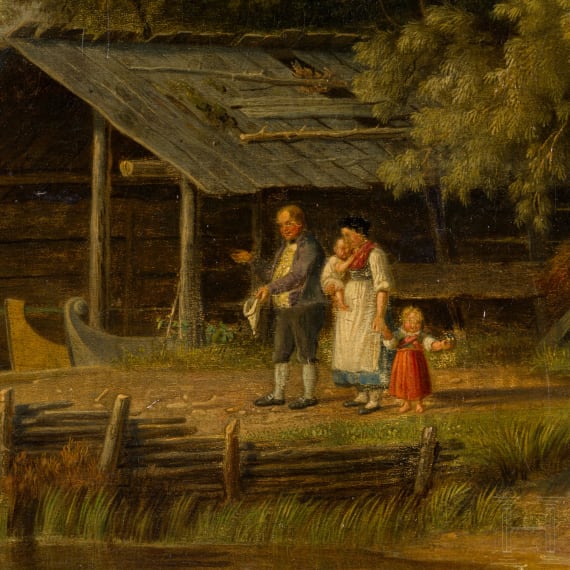 &bdquo;Am Seeufer&ldquo;, Johann Philipp Heinel (Bayreuth 1800 &ndash; 1843 M&uuml;nchen), 1842