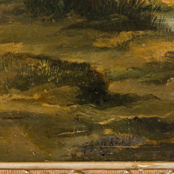&bdquo;Holl&auml;ndische Bauernlandschaft mit Geh&ouml;ft", Jan Simon Voddigel (Amsterdam 1820 &ndash; 1862 Amsterdam), zugeschrieben