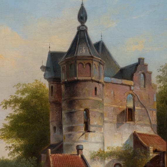 Cornelis Springer (1817-1891) zugeschr./Umkreis. - Aussicht mit Amsterdamer Barkassen