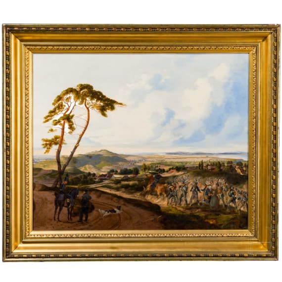 &bdquo;Szene aus den Befreiungskriegen 1813&ndash;1815", im Umkreis von Albrecht Adam (1786 N&ouml;rdlingen &ndash; 1862 M&uuml;nchen), 19. Jhdt.