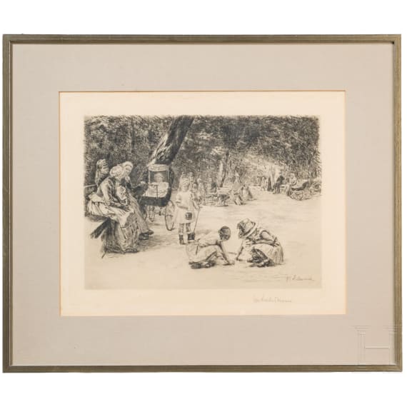 "Playing Children", Max Liebermann (Berlin 1847 &ndash; 1935), circa 1890, etching on paper
