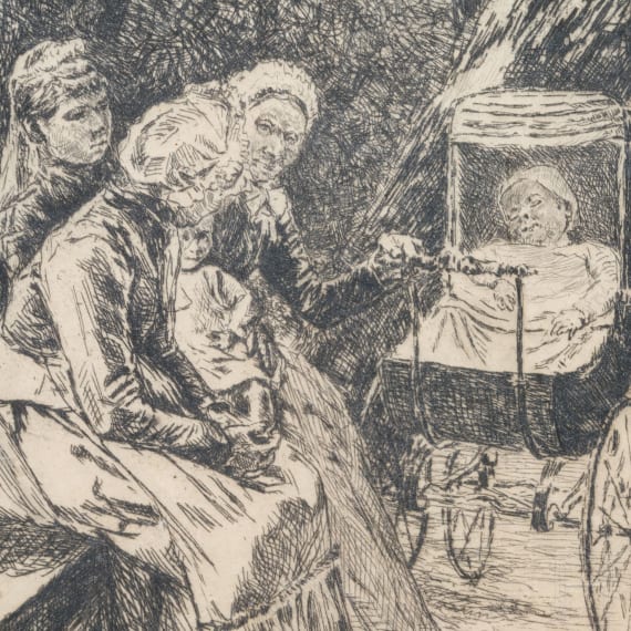 "Playing Children", Max Liebermann (Berlin 1847 &ndash; 1935), circa 1890, etching on paper