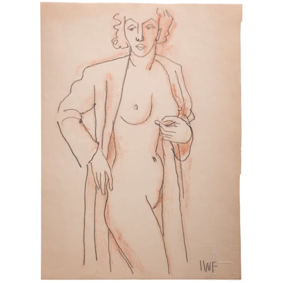 Jacob Wilhelm Fehrle (1884 - 1974), two German nudes, 20th century