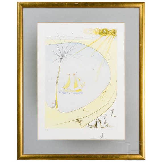 &ldquo;C&ocirc;te d&rsquo;Azur (Hommage &agrave; Picasso),&rdquo; after Salvador Dal&iacute; (Figueres 1904 &ndash; 1989 Figueres), coloured print on laid paper