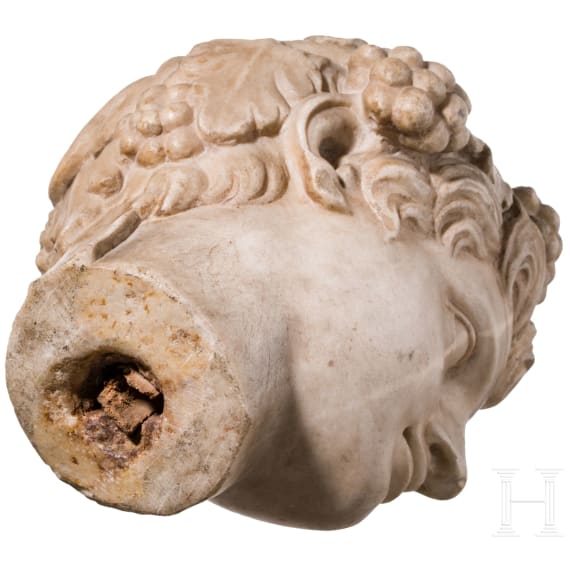 Marble head of a youthful male, probably Dionysos/Bacchus, Anonymous, probably 18th/19th century