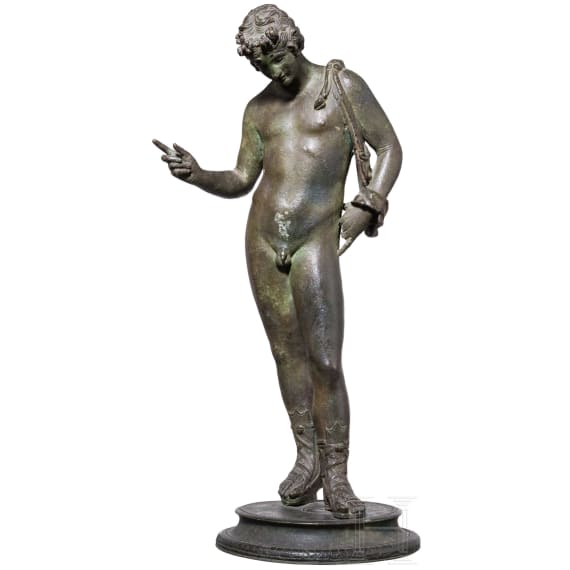 "DIONYSOS &ndash; Narcissus of Pompeii", Anonymous, after the antique, late 19th century, bronze