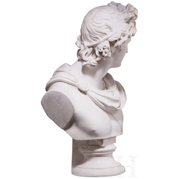 A plaster cast "Bust of Apollo Belvedere type", Anonymous, probably 20th century