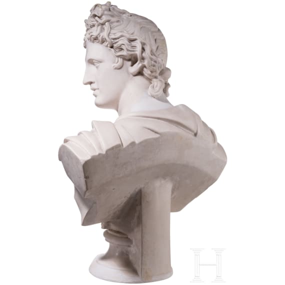 A plaster cast "Bust of Apollo Belvedere type", Anonymous, probably 20th century