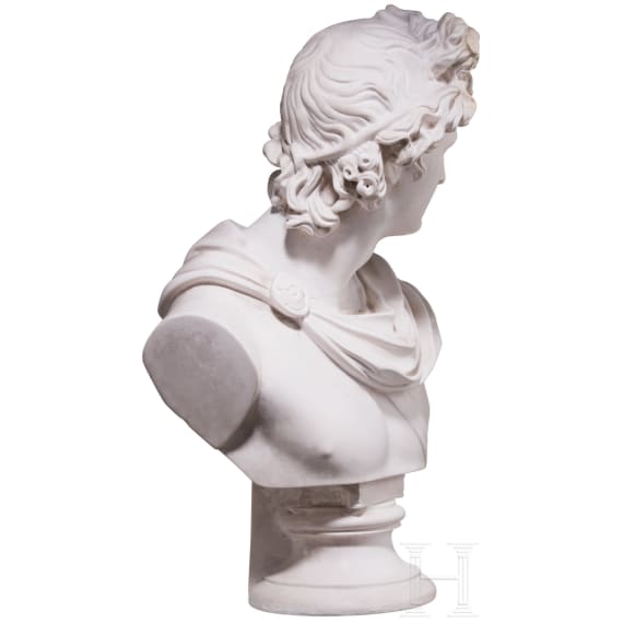 A plaster cast "Bust of Apollo Belvedere type", Anonymous, probably 20th century