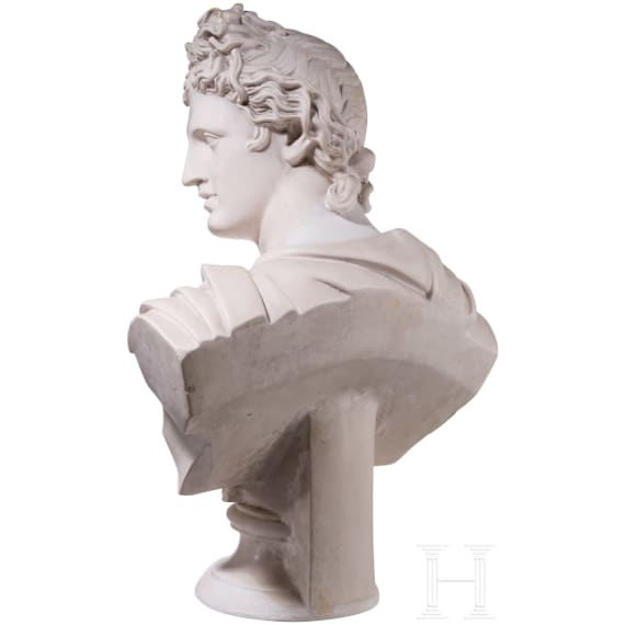 A plaster cast "Bust of Apollo Belvedere type", Anonymous, probably 20th century