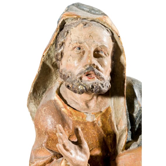 Two wooden Apostle figures with book, Anonymous, probably Southern German/Alpine region, late 17th to 18th century
