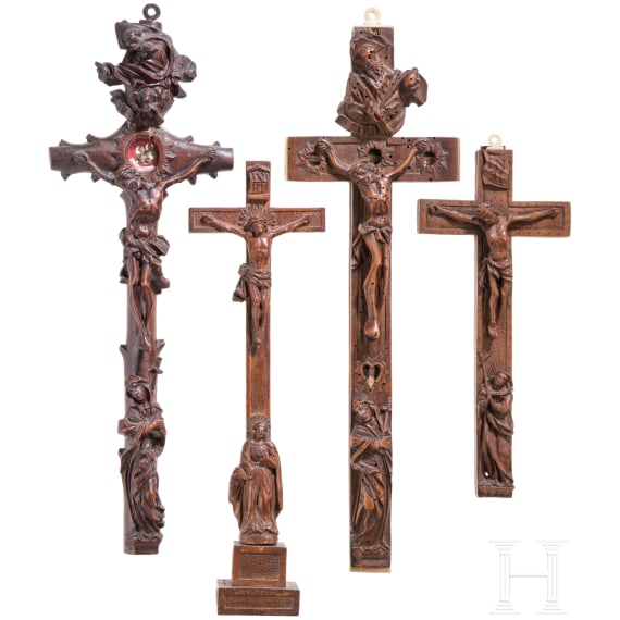 Four Reliquary Crosses, Germany, Oberammergau, 18th/19th century
