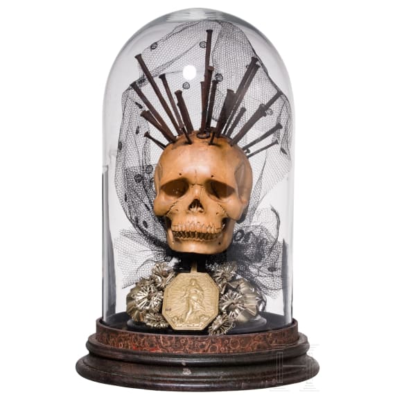 Memento mori arrangement under a glass dome, Anonymous