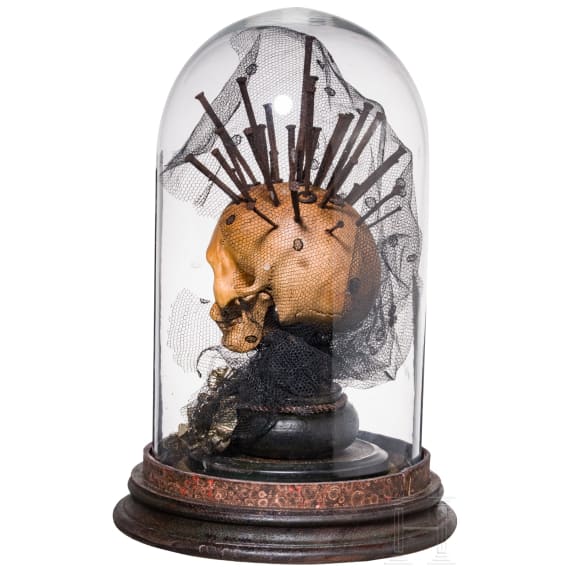 Memento mori arrangement under a glass dome, Anonymous