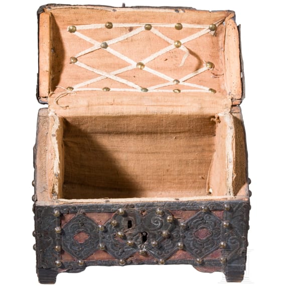 A Spanish or French iron-mounted casket, 16th century