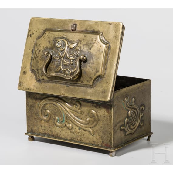 A german brass casket, ca. 1750