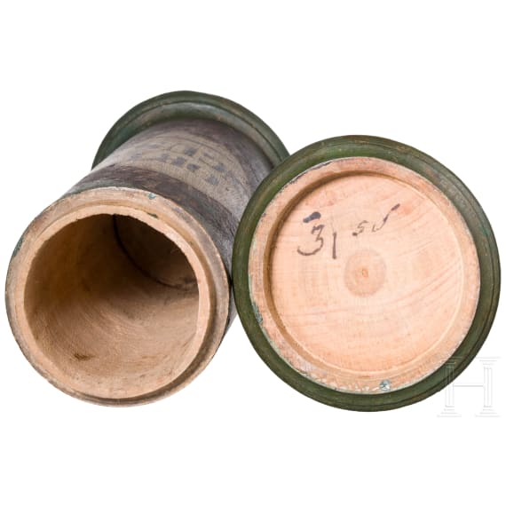 A set of four Gemran wooden apothecary pots, 18th century