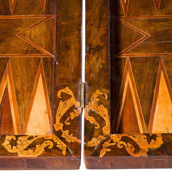 A baroque game board, probably German, 18th century