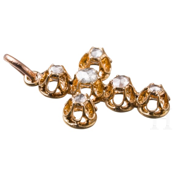 A 18ct whitegold and diamond cross pendant