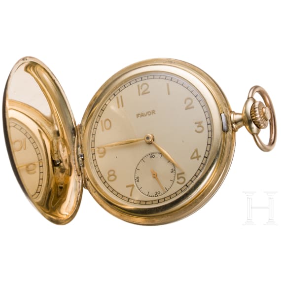 A 14ct gold pocket watch Savonette "Favor", German, circa 1900