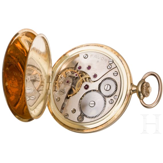 A 14ct gold pocket watch Savonette "Favor", German, circa 1900