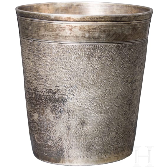 A silver and partially gilt snakeskin beaker, Nuremberg, Jacob Kraer (Master 1625 - 1668)