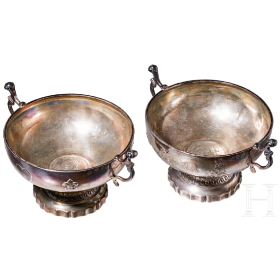Two footed silver bowls, Paris, Gregoire Masse, 1708/09 / Thomas Germain, 1733/34