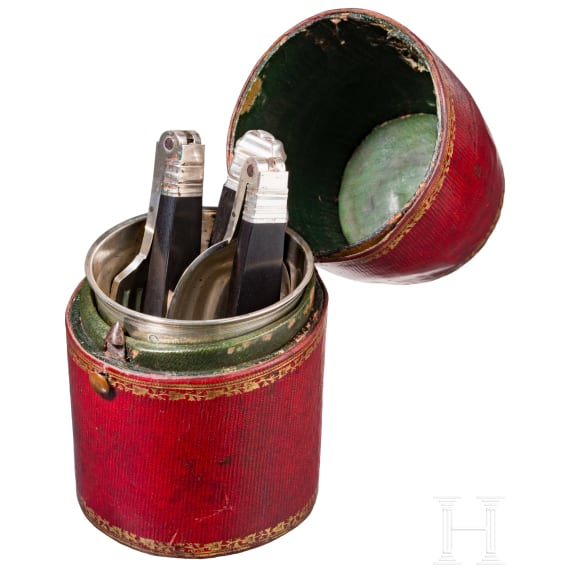 A travel cutlery with case, France, 19th century